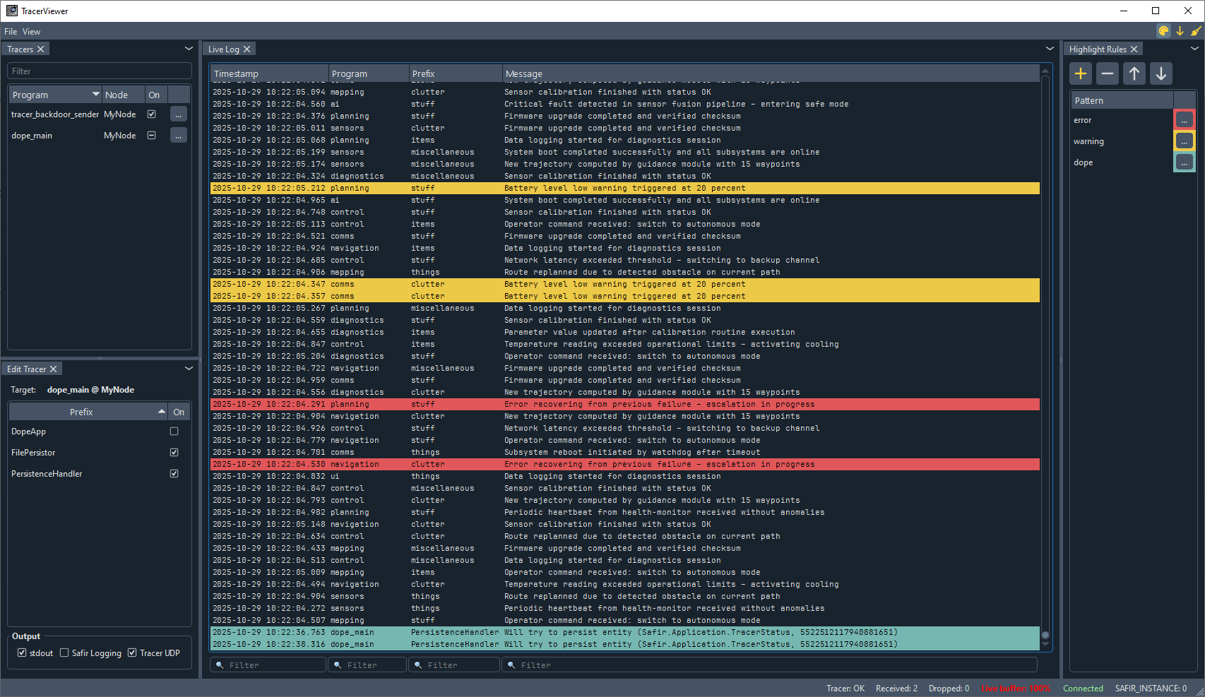 Safir Tracer Viewer Screen shot